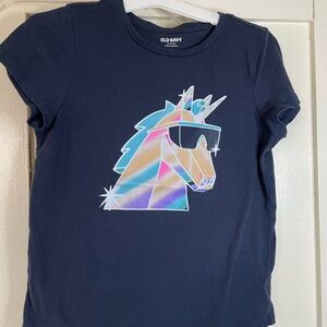 💚Old Navy Blue Short Sleeve Unicorn Graphic Tee💚